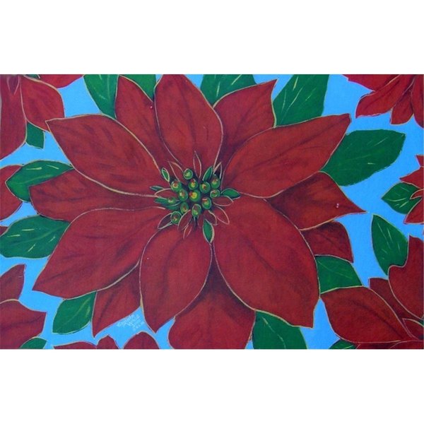 H2H Poinsettia Doormat Rug - 18 x 30 in. H22548346